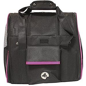 Croci Scarlett - Trasportino per cani e gatti, Borsa porta cane e gatto, Zaino da trasporto per auto, Nera e Viola, 38x26x31 cm