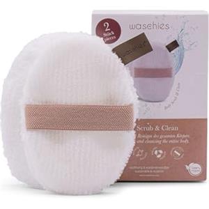 waschies Body Scrub & Clean, pastiglie esfolianti lavabili, riutilizzabili, pulizia profonda dei pori e esfoliazione solo con acqua, delicato sulla pelle, set da 2