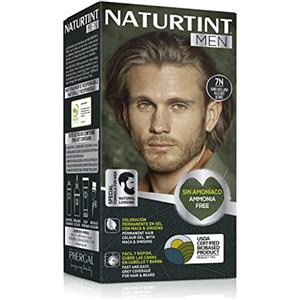 Naturtint Men Biobased | Colorazione Permanente per Uomo Senza Ammoniaca | 100% Copertura dei Capelli Bianchi | Ingredienti Naturali | 7N Biondo Nocciola | 170 ml