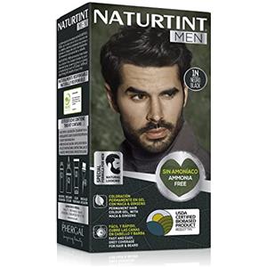 Naturtint Men Biobased | Colorazione Permanente per Uomo Senza Ammoniaca | 100% Copertura dei Capelli Bianchi | Ingredienti Naturali | 1N Nero | 170 ml
