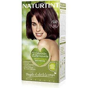 Naturtint Colorazione senza ammoniaca, Copertura dei capelli grigi al 100%, Ingredienti vegetali, Colore naturale e di lunga durata, 3.60 Nero ciliegia, 170ml