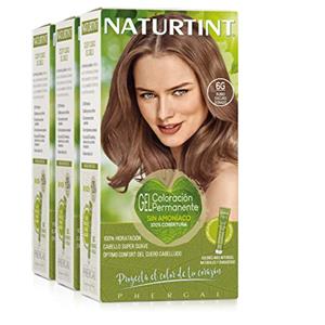 Naturtint | Colorazione senza ammoniaca | Copertura dei capelli grigi al 100% | Ingredienti vegetali | Colore naturale e di lunga durata | 6G Biondo Scuro Dorato | Confezione da tre