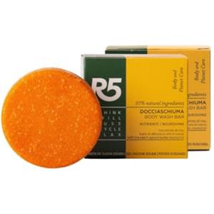 R5, Docciaschiuma Solido Nutriente, 2 Pezzi, 97% di Ingredienti di Origine Naturale, Amido di Riso e Olio di Cocco, Profumo di Fiori, Dermatologicamente e Nickel Tested, Vegan, Made in Italy