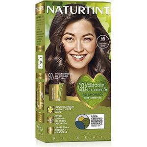 Naturtint Colorazione senza ammoniaca, Copertura dei capelli grigi al 100%, Ingredienti vegetali, Colore naturale e di lunga durata, 5N Marrone chiaro, 170ml