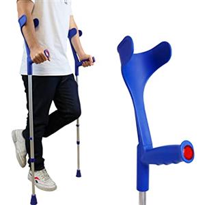 PEPE Mobility Stampelle Ortopediche Regolabili (x2 Unità), Coppia Canadesi Antiscivolo, Blu - Made in Europe