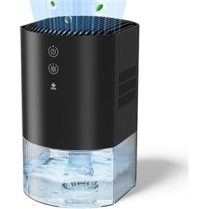 GOAMGE Deumidificatore 990ML,Deumidificatore Casa Muffa, Sbrinamento Automatico, Spegnimento Automatico, 23W, LED a 7 Colori,Portatile per Camera da Letto