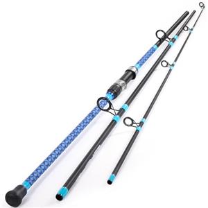 Sougayilang Canna da pesca surf in fibra di carbonio 3 sezioni Canna da pesca spinning da surf Canna da pesca alla carpa da viaggio in acqua salata (2.7/3.0/3.3/3.6M)-LL30