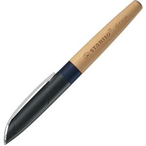 Stabilo Grow - Penna Stilografica Ecosostenibile - CO2 neutral - in Blu Mirtillo/Faggio - Cartuccia inclusa