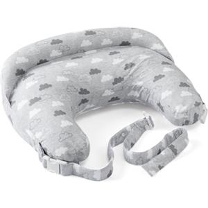 Boppy Cuscino Allattamento Deluxe, Supporto per Allattamento al Seno e con Biberon, Forma Ergonomica con Supporto per Mamma e Bambino, Imbottitura Piena, Sfoderabile e Lavabile in Lavatrice, 0M+