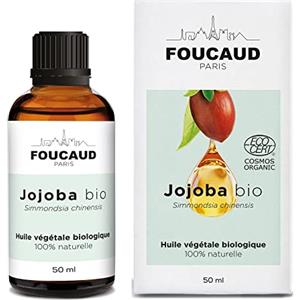 FOUCAUD | Olio Vegetale di Jojoba | Simmondsia Chinensis | BIOLOGICO | 100% Naturale | Capelli | Lucentezza e Morbidezza dei Capelli | 50 ml | Marca Francese Nata nel 1946