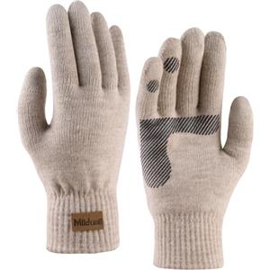 Milduall Guanti a maglia Touchscreen, guanti invernali ispessiti Guanti a maglia caldi Guanti da dito antiscivolo antivento perfetti per gli uomini all'aperto ciclismo sport invernali (Khaki)