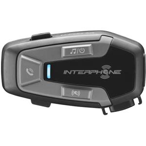 INTERPHONE U-COM 6R Singolo, Interfono Moto per comunicazione pilota-pilota, moto-moto e passeggero fino a 1km, Interfono casco Bluetooth 5.1 per GPS e chiamate, Autonomia 15h e impermeabile IP67