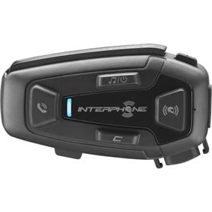 INTERPHONE U-COM 8R, Interfono moto con Tecnologia Mesh 2.0 per 24 motociclisti e fino a 1.6km di distanza, Interfono casco compatibile TFT e GPS, Speaker 40mm, autonomia 18h e impermeabile IP67