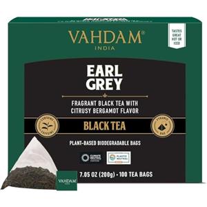 VAHDAM, Tè Nero Darjeeling (100 Bustine di Tè) | Contenuto Moderato di Caffeina per Darti Energia | 100% Puro Tè Darjeeling in Bustina Direttamente dall'India