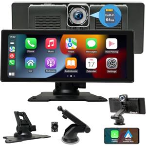 iFreGo Autoradio con wireless e Wired CarPlay/Android Auto, telecamera di retromarcia, radio Bluetooth, touch screen, USB, AUX, radio FM, mirror link, controllo volante