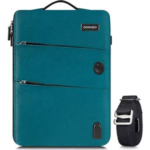 DOMISO 13-13,3 Pollici Borsa PC Impermeabile Custodia Computer Portatile Borsa Protettiva Business con Porta di Ricarica USB e Porta Cuffie per Tablet/Notebook/Ultrabook/Chromebook, Turchese