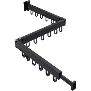 MUYIRTED Stendibiancheria Retrattile A 3 Livelli, Stendibiancheria Da Parete Da Balcone Esterno, Stendibiancheria Alluminio Nero, Stendino Allungabile Da Muro Per Interno
