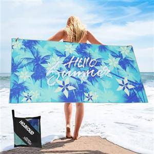 HOJKOUD Telo mare grande 160 x 80 cm, da bagno, in microfibra. Asciugamano ultra leggero e ad asciugatura rapida per sport, coperta da spiaggia e da picnic.