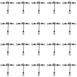 BESPORTBLE 20Pcs Tre Girelle da Pesca a 3 Vie Luminose a Forma di T Tripla Canna Rotante Perline Girevoli Perline Salwater Linea Incrociata Attrezzatura da Pesca Connettore Accessori