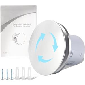 Domigard Ventilatore di scarico da 100 mm, ventilatore da bagno con sportello, ventilatore da bagno, montaggio a soffitto, per bagno, cucina, toilette, salotti, uffici, cantine, magazzini, garage