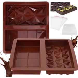 OurLeeme Stampo per cioccolato Dubai, in silicone, 2 pezzi, per cioccolatini Dubai, per cioccolatini, caramelle con raschietto e borsa per San Valentino, compleanno