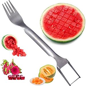 XiXiRan Affettatrice per Anguria 2 in 1, XiXiRan Taglia Melone a Fette, Forchetta Taglia Anguria, Affettatrice a Forchetta per Anguria, Coltello Taglia Anguria