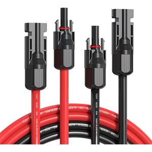 Gohanny Cavo solare, 2 cavi da 5 m, per pannello solare, 4 mm², 1000 V, 12 AWG, IP67, impermeabile, cavo solare fotovoltaico, cavo PV per centrale elettrica da balcone