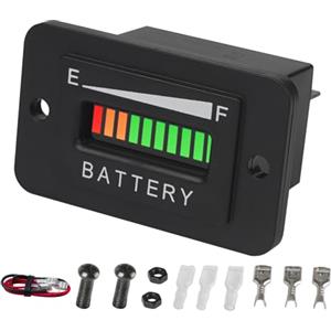YOOREAL 12/24V Indicatore del livello di carica della batteria, monitor della capacità della batteria per la batteria al piombo acido (non incluso il tipo Trojan) per Golf Car Travel Trailer etc