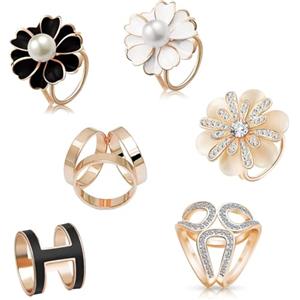 Smilbaley 6 Pezzi Fibbia per Sciarpa, Fermaglio Elegante per Sciarpa, Fibbia per Sciarpa Donna, Fibbia della Sciarpa Anello, Sciarpa Anello Fibbia, Adatto per Sciarpe e Sciarpe da Donna