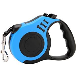 BOBOZHONG Guinzaglio retrattile per cani,5m Guinzaglio per Cani Guinzaglio per Cani Allungabile,Guinzaglio per Addestramento Adatto per canfino a 10 kg,freno con una sola mano,pausa,blu