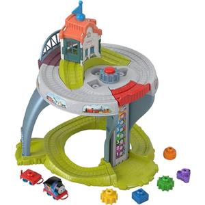 Thomas & Friends Il Trenino Thomas - Il Mio Primo Set Trenino, pist con 2 livelli di gioco, blocchi di forme impilabili e accessori per lo sviluppo motorio, giocattolo per bambini, 1+ anni, JDD70