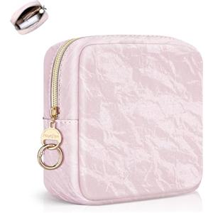 Playexen Pochette Donna Trucchi Portatrucchi Beauty Case Piccolo Pelle PU Borsatte da Viaggio per Cosmetica Organizer Piccola Astuccio Makeup Trucco Portatile Accessori Viaggi per Ragazza Compleanno(Rosa)