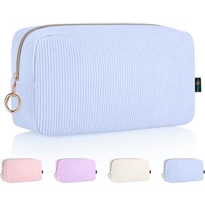 Playexen Pochette Donna Grande Trousse Trucchi Beauty Case da Viaggio per Cosmetici Organizer Trousse da Borsetta Ragazza Portatile Porta Grande Astuccio Trucchi da Viaggio per Amica Compleanno(Blu)