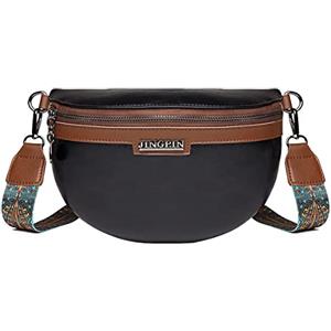 Hjkiopc Borsa a tracolla in pelle Piccola Donna Borse a mano Donna Marsupio Donna elegante Borsa Crossbody Bag Borsa a Spalla con Tracolla Ampia Regolabile e Rimovibile Per Scelta regalo perfetta(A-nero)