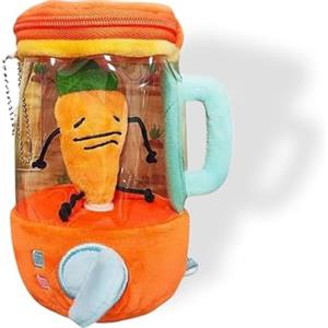 zoocco Carrot Blender Plush, My Carrot Mixie Plush Carrot Juicer Blender with Zipper Storage & Keychain, Dual-Purpose Carrot Mixer Decor & Fun Gift (Carrots)