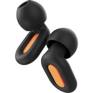 FIKISFA Tappi Orecchie Dormire - Riduzione del Rumore da 35 dB, Livello Sicuro per i Bambini, Silicone, 8 Punte (XS/S/M/L) - Design Track-Orange per Sonno, Viaggi e Concerti