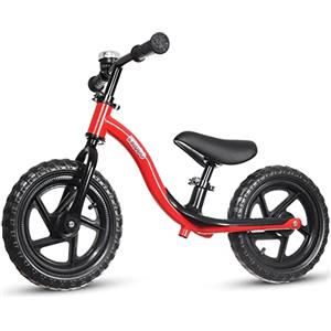KRIDDO Bicicletta Senza Pedali per Bambini di 2 Anni, Età 24 Mesi a 5 Anni, Bicicletta Interattiva per Apprendimento Precoce con Stabilità, Regalo per Bambini e Bambine di 2-5 Anni, Rosso