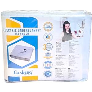 GESBERG - Coperta elettrica con spegnimento automatico, 155 x 80 cm, tappetino riscaldante, coperta termica, coperta riscaldata, scalda letto, spegnimento automatico