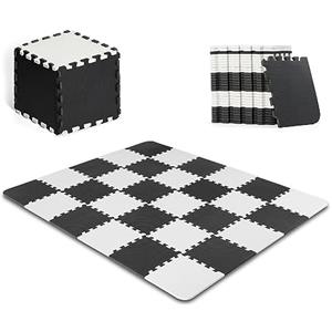kk Kinderkraft Kinderkraft Palestrina Interattiva LUNO, Puzzle, include 30 pezzi, Morbido Tappetino, Educativo, di Schiuma, per Bambini da Neonati, Bianco Nero