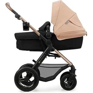 kk Kinderkraft Kinderkraft MOOV 2 Sistema modulare 4 in 1 fino 26 kg, con Ovetto I-SIZE 40-75 cm, MINK FX, Carrozzina reversibile fronte mamma e strada, Schienale regolabile, Ruote gonfiabili, Beige