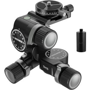 NEEWER Testa Treppiede a 3 Vie con Piastra QR Arca a 360°, Micro Regolazione Millimetrica, Testa a 3 Assi Pan Incli in Lega di Alluminio con Cambio Rapido Doppia Modalità Grande e Fine, Max 6kg, TH15