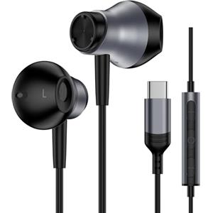 Ouorkee Cuffie USB C Samsung, Auricolari Sportivi Magnetici, Cuffie In-Ear Tipo C con Microfono, Isolamento Acustico, per iPhone 16/15 Pro Max, iPad Pro, Huawei, Samsung S25 S24 S23 S22 S21 A15, Xiaomi