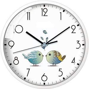 KSYOU Orologio da parete rotondo da 30,5 cm, silenzioso e senza ticchettio, orologio da parete retrò per soggiorno, camera da letto, cucina, camera dei bambini (30 cm, 30,5 cm), bianco