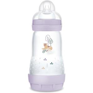 MAM Biberon Easy Start per Bambini di 2-4 Mesi, 260 ml con Tettarella Flusso 2 per 2+ mesi in Silicone SkinSoft, Bio-circolare, Lilla
