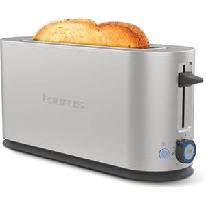 Taurus - Tostapane Mytoast Legend | 1000W | Fessura Extra Larga 260x42 mm | 7 Livelli di Tostatura | Scongelamento, Riscaldamento | Vassoio Raccoglibriciole Estraibile | Acciaio Inox