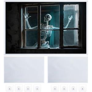 Oudain 2 schermi per retroproiezione, 101 x 152 cm, tessuto traslucido in poliestere bianco opaco, per Halloween, Natale, interni ed esterni, con accessori di montaggio