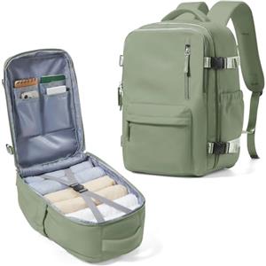 BJLFS Borse da Cabina per Ryanair 40×20×25 Bagaglio a Mano Easyjet Borsa Zaino da Viaggio, Zaino da trekking,Zaino Casual per laptop,Verde gioventù