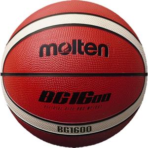 MOLTEN BG1600 - Pallone da basket per interni ed esterni, in gomma, misura 6, arancione/avorio, adatto per ragazzi di età 12, 13, 14 anni e ragazze 14 anni e adulti