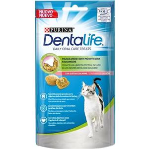 Purina Dentalife Cat Salmone 40 g - Snack Dentale per Gatti, Aiuta a Pulire i Denti