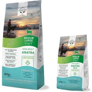 Marpet Equilibria Low Grain 100% Anatra - Alimento Completo Monoproteico per Cani Adulti Medium e Maxi - 1,5 kg